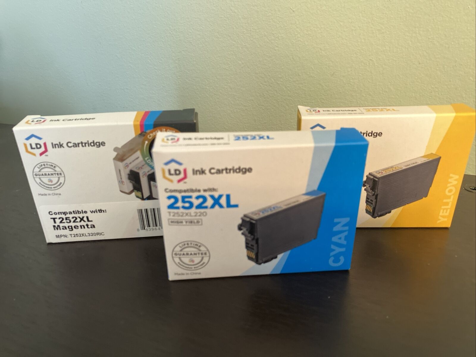 3pk LD Products Epson 252XL HY Ink Cartridge Replacements Cyan, Magenta, Yellow