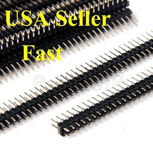 10 Lot 2.54mm pitch 2 x 40 Pin Male Double Row Pin Header Strip Breakable US Shi