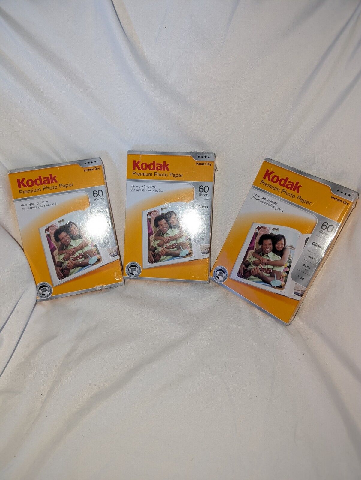 Kodak Premium Photo Paper 3x 60 Sheets 4x6 Gloss Brand Instant Dry New/Sealed
