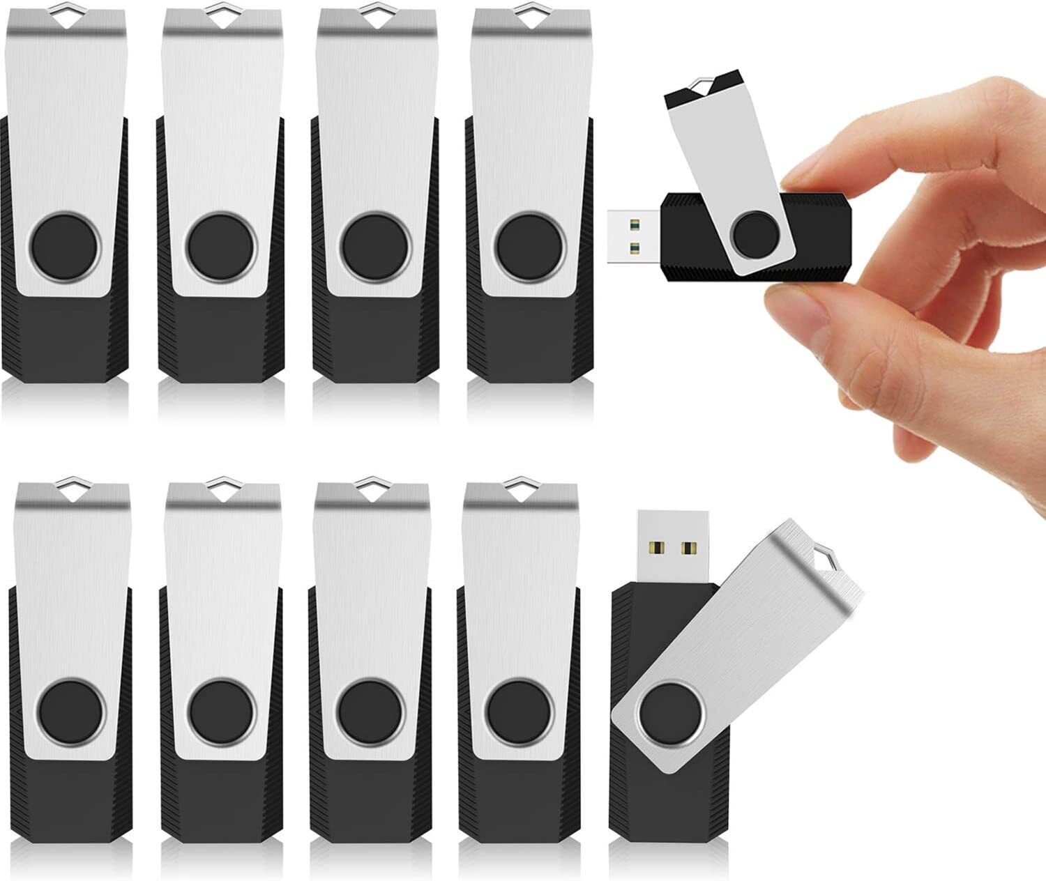 LOT 10/20pcs 1-128GB USB Flash Drives Pen Thumb Drive Metal Swivel Memory Stick