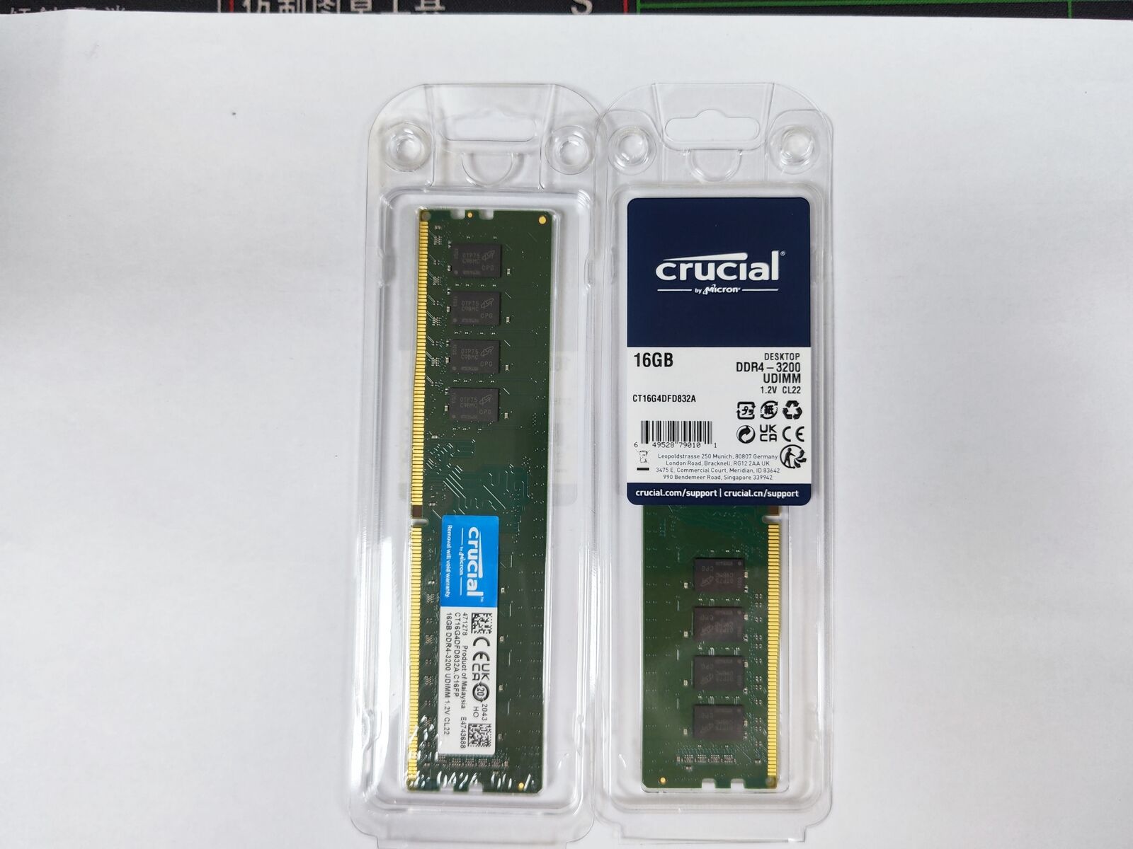 Crucial 16GB 3200MHz DDR4 UDIMM RAM PC4-25600 CL22 Desktop Memory CT16G4DFD832A