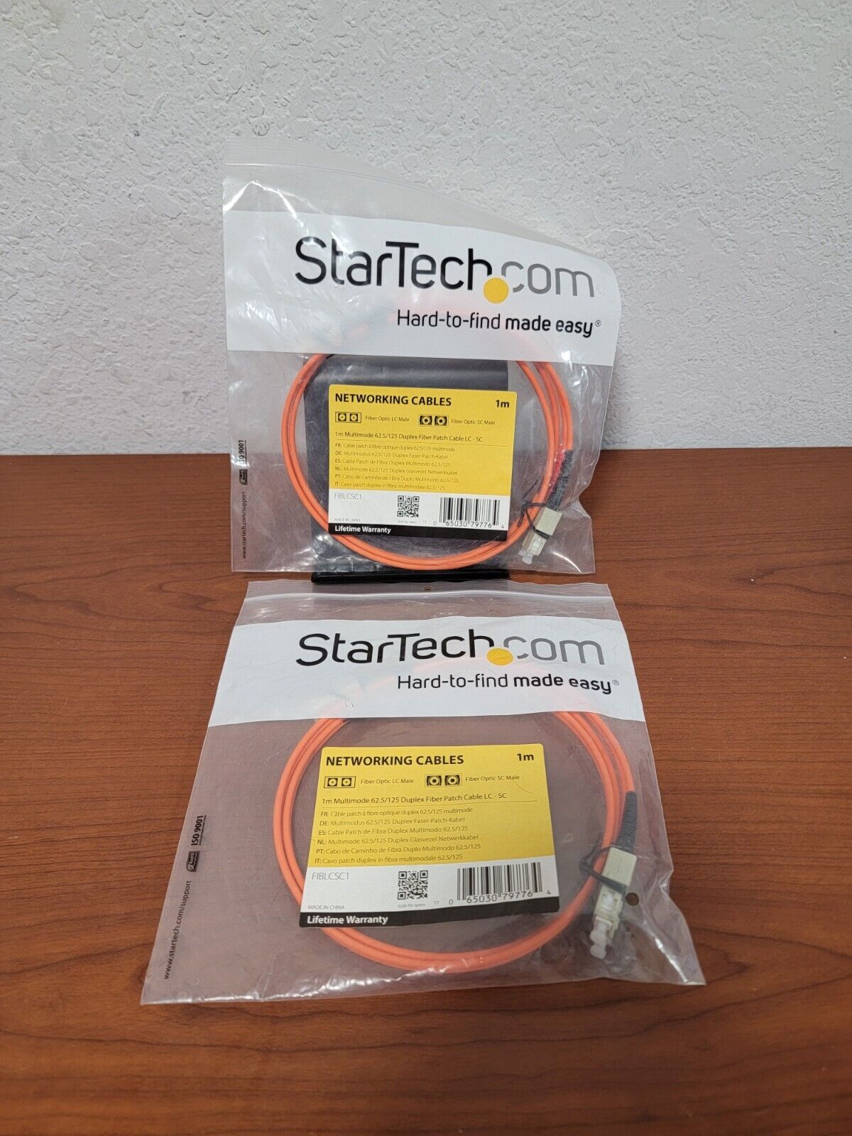 2x Lot STARTECH FIBLCSC1 1m Fiber Optical Networking Cables - NEW