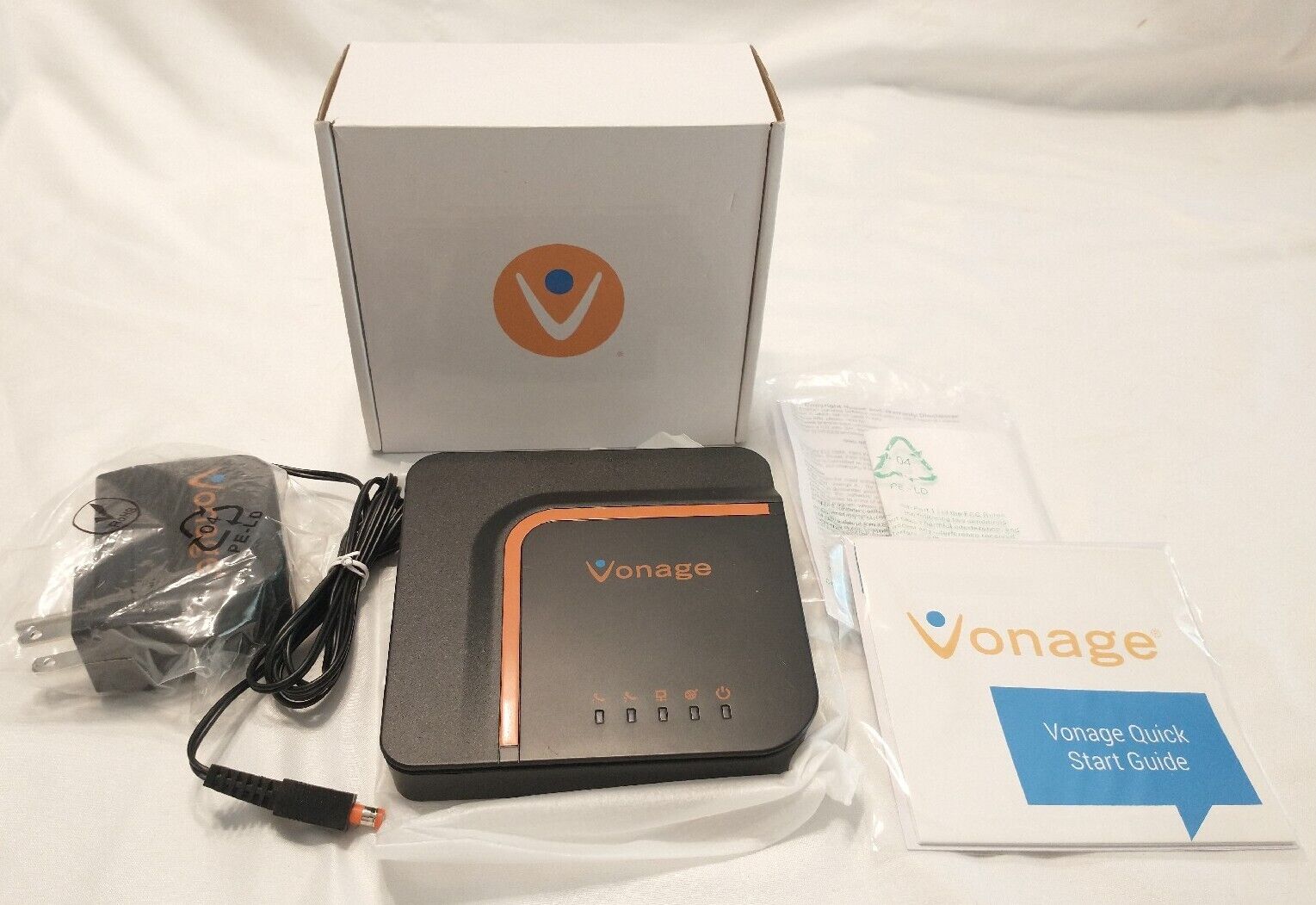 Vonage Grandstream HT801 Analog Telephone VoiP Adapter NEW Open Box Complete 