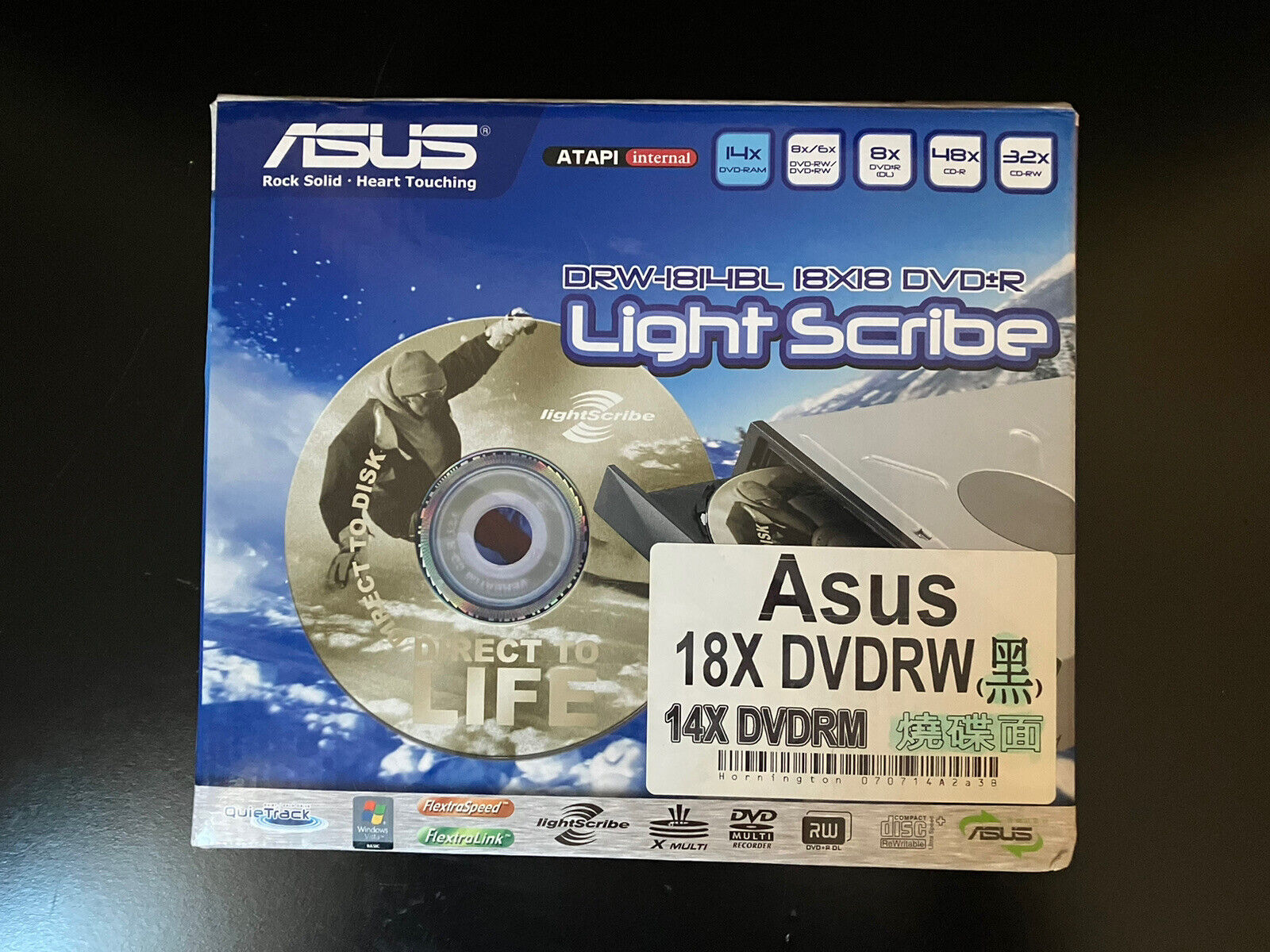 ASUS QuieTrack DRW-1814BL 18x Internal DVD RW Drive w/ Lightscribe NEW