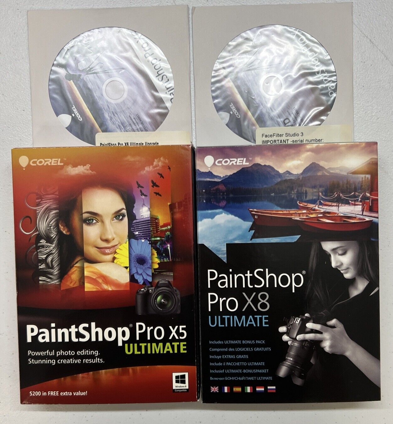 Corel PaintShop Pro X8 and Pro X5 Ultimate Photo Graphic Editing Software