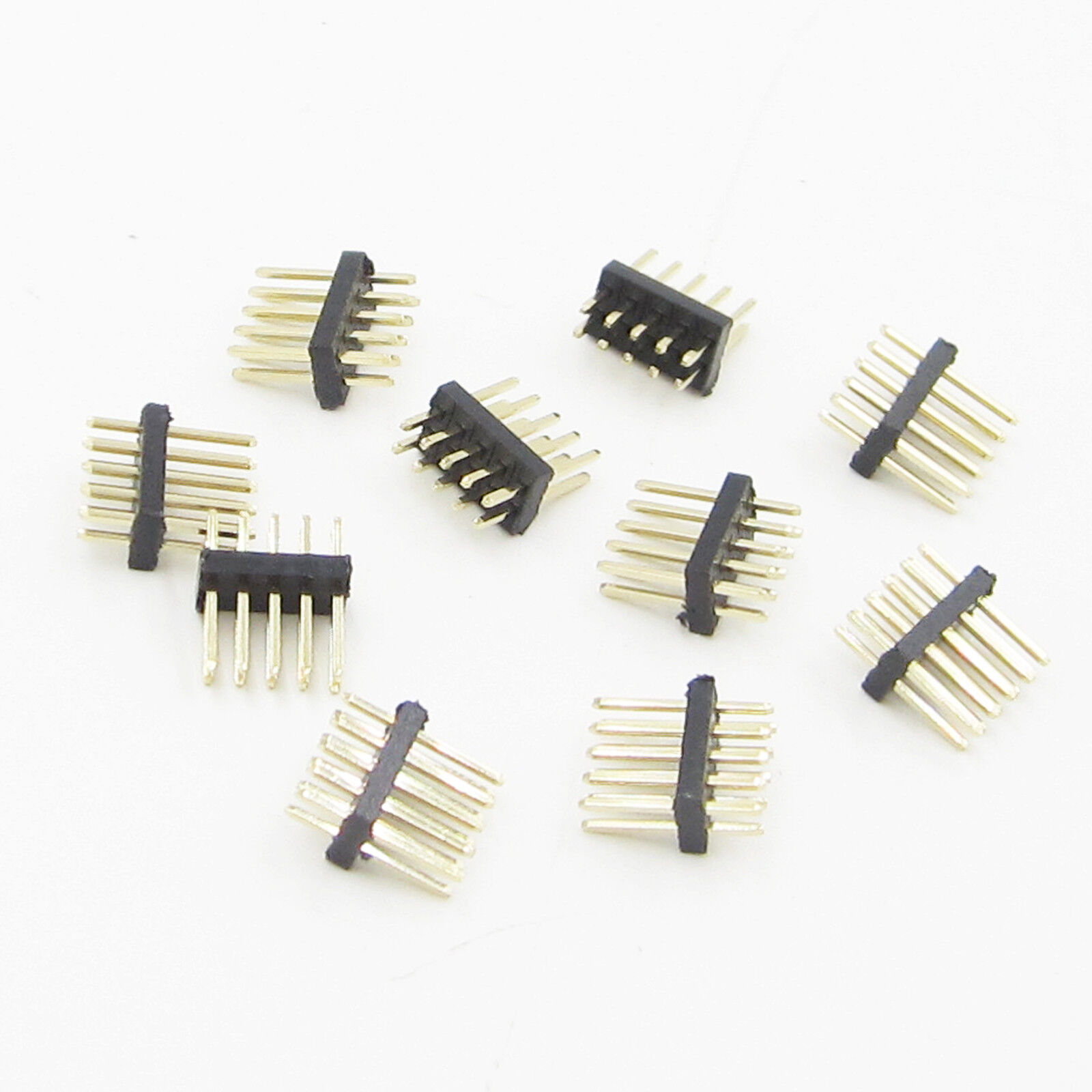 10PCS  Gold Plated 1.27mm Pitch Male 2x5 Pin 10 Pin Straight Pin Header Strip