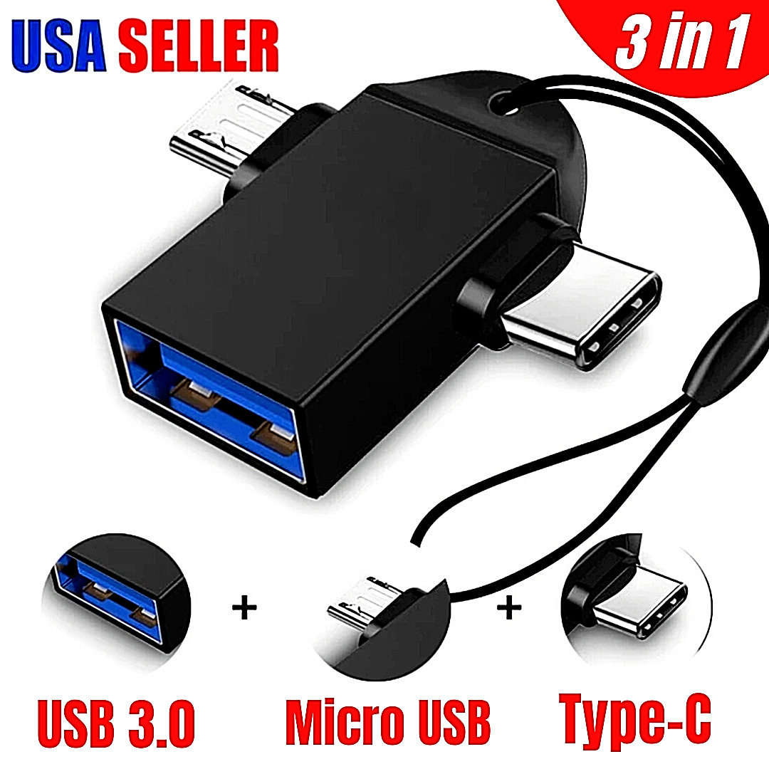 Adaptador OTG 2 en 1 Tipo C Micro USB a USB C Lector de Unidad Convertidor Flash