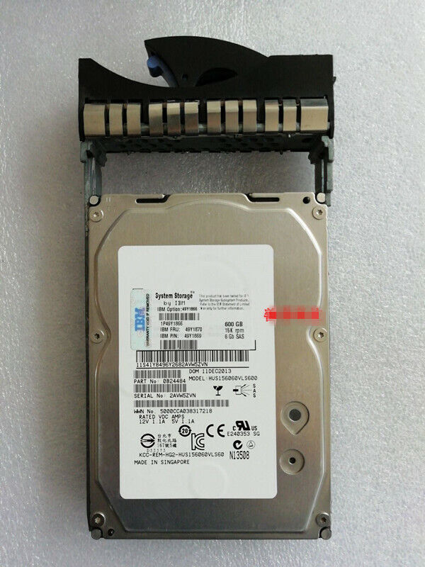IBM 49Y1866 49Y1870 49Y1869 600GB 15K 3.5'' SAS DS3500  HDD HARD DRIVE W/TRAY