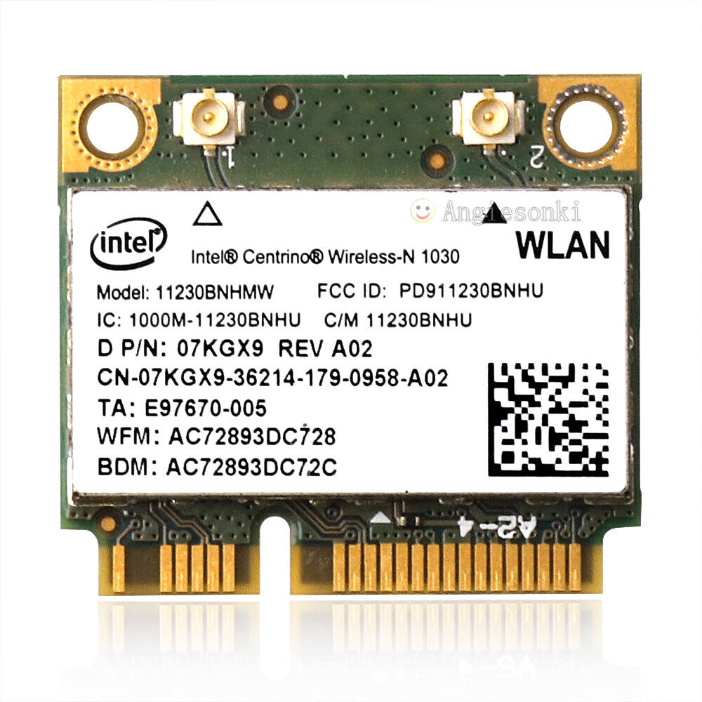 New OEM Dell 7KGX9 Intel Centrino Wireless-N 1030 11230BNHMW b/g/n BT PCIe Half