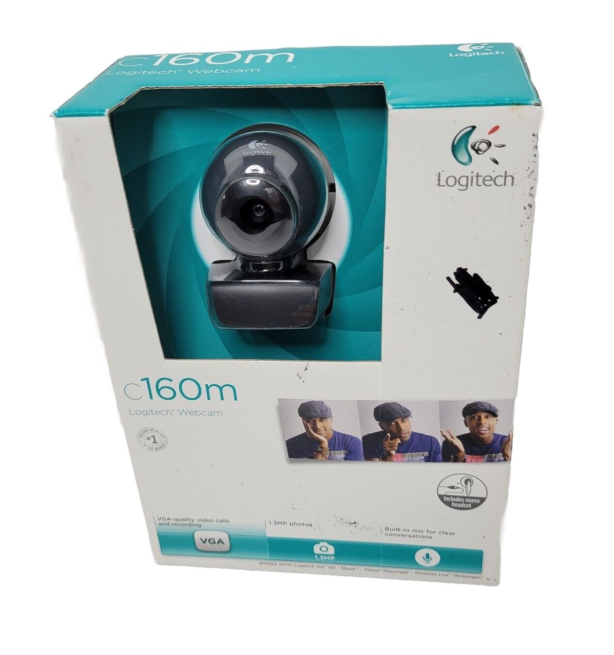 Logitech Mountable Laptop Webcam C200 Desktop Video Calls PC Microphone