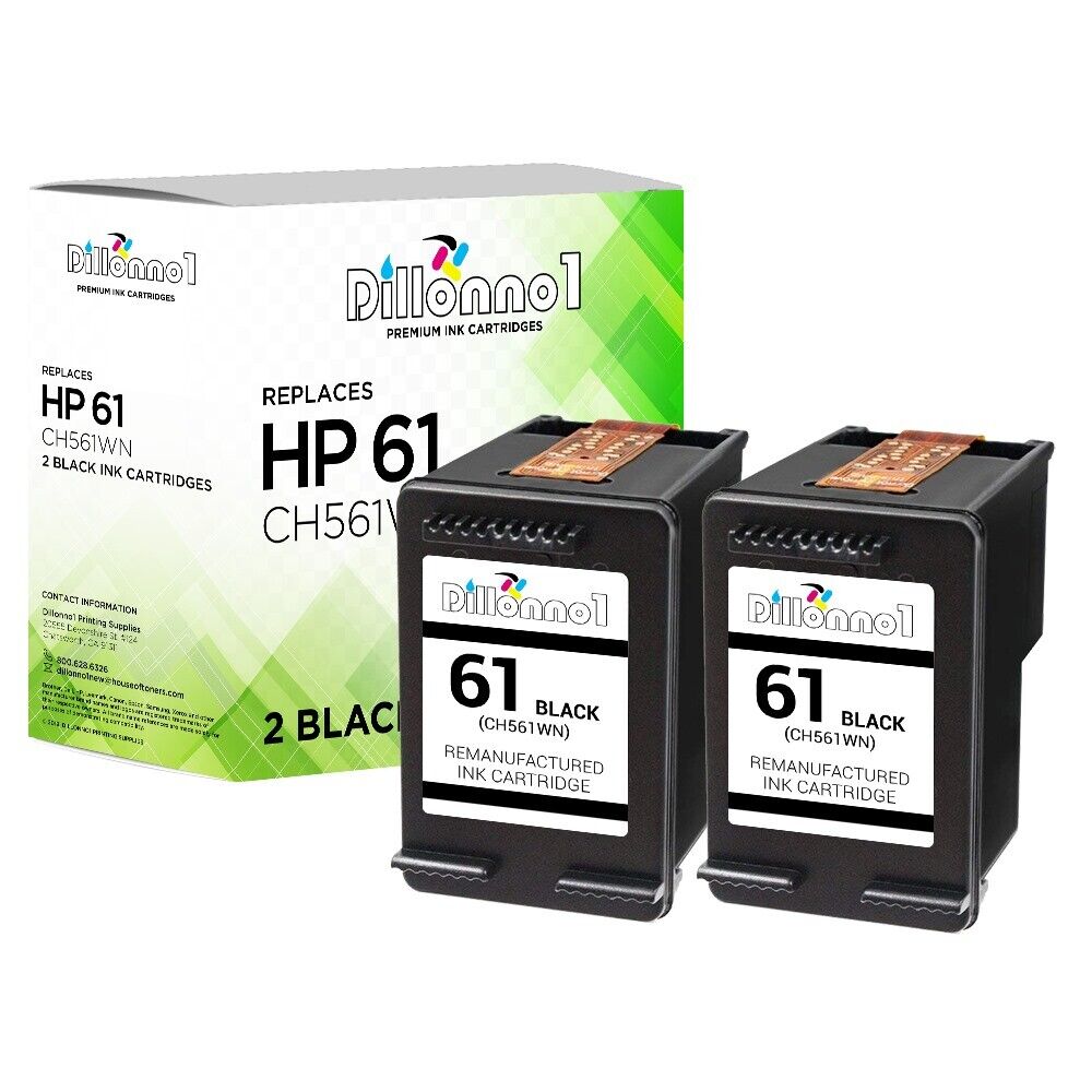 2PK Replacement for HP 61 Ink Cartridge 2-Black 4500 4501 4502 4504 4505 5530 