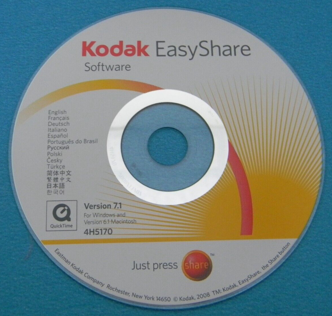 KODAK EASYSHARE VERSION 7.1 ORIGINAL SOFTWARE CD-ROM WINDOWS AND MACINTOSH