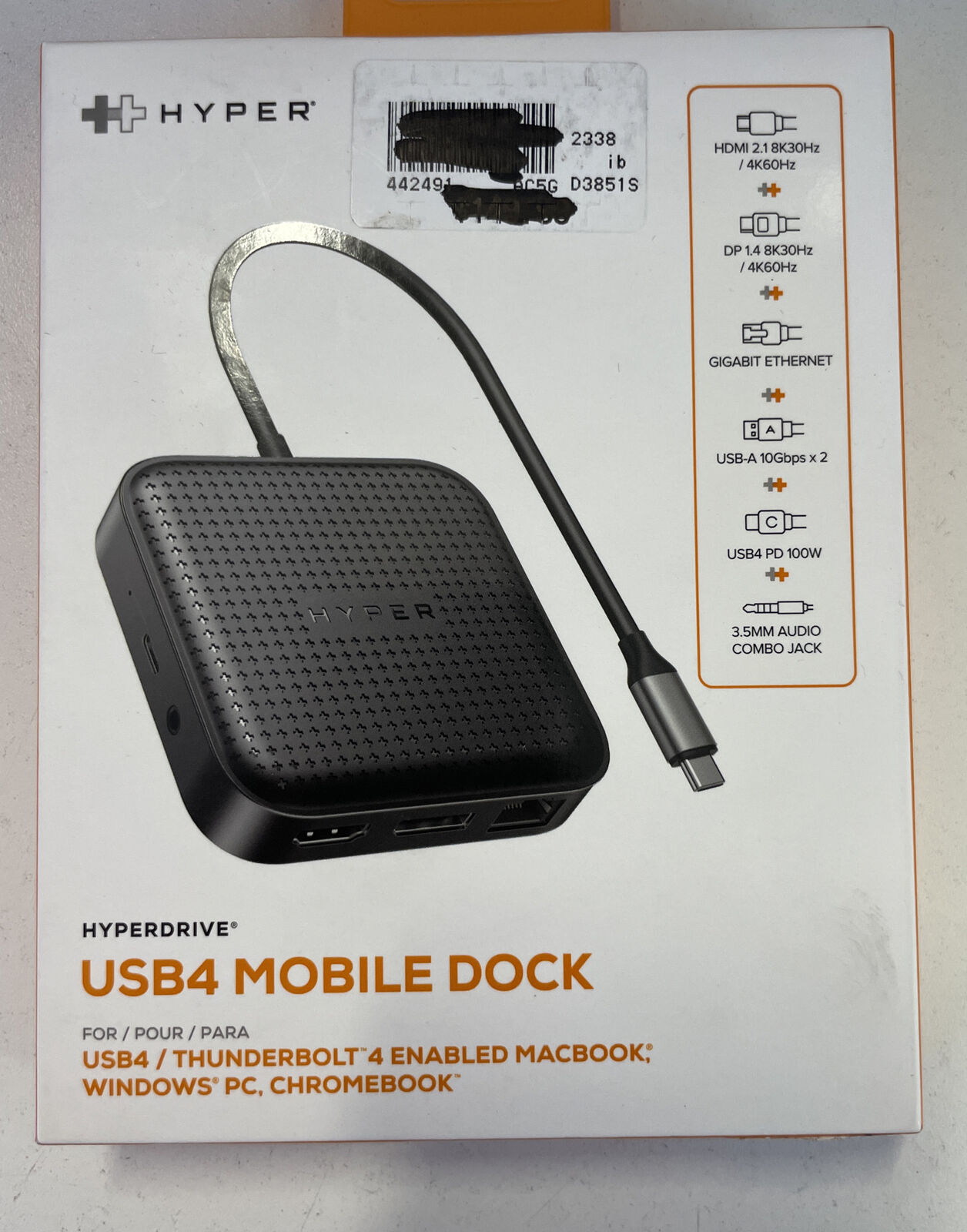 hyperdrive usb4/ thunderbolt 4 mobile dock for macbook, windows pc, chromebook