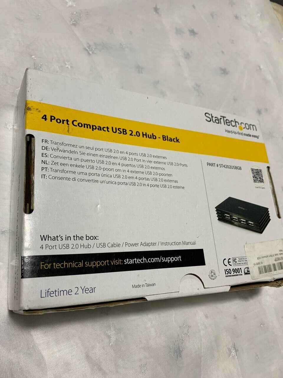 StarTech.com 4 Port USB 2.0 Hub with Power Adapter - Black ( without any cable )