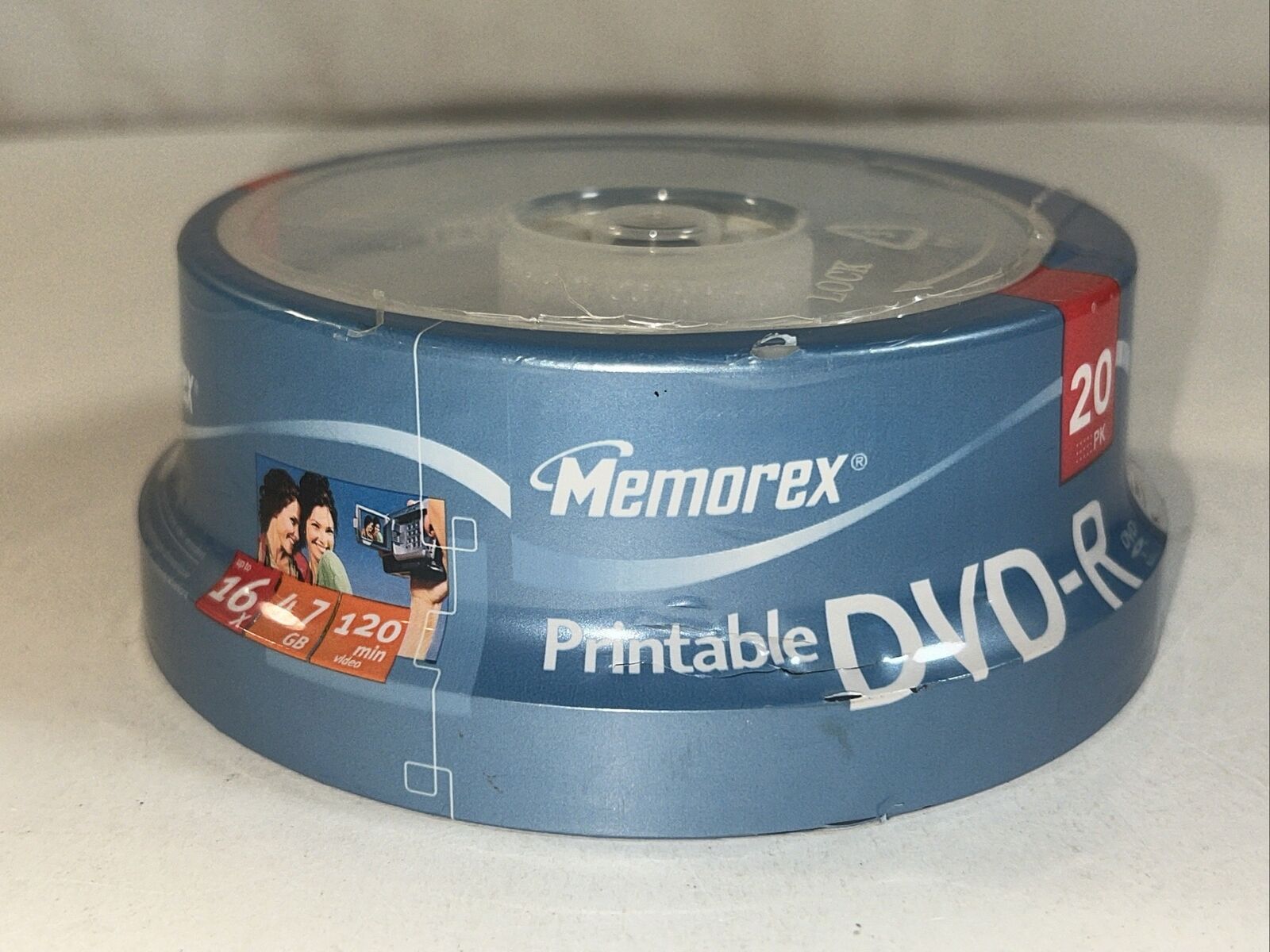 Memorex Printable Recordable DVD+R  16x 120 minute 4.7 GB Spindle 20 Pack New