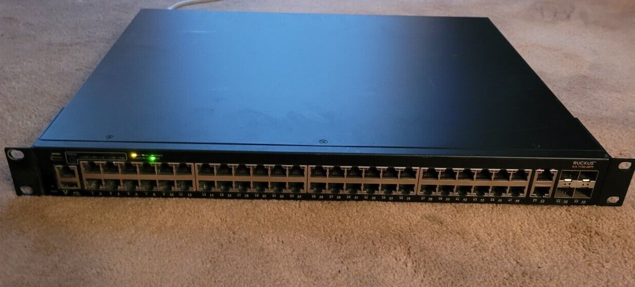 ICX7150-48PF-4X1G RUCKUS ICX 7150 48-Port Switch, Used, Tested in Working Cond.