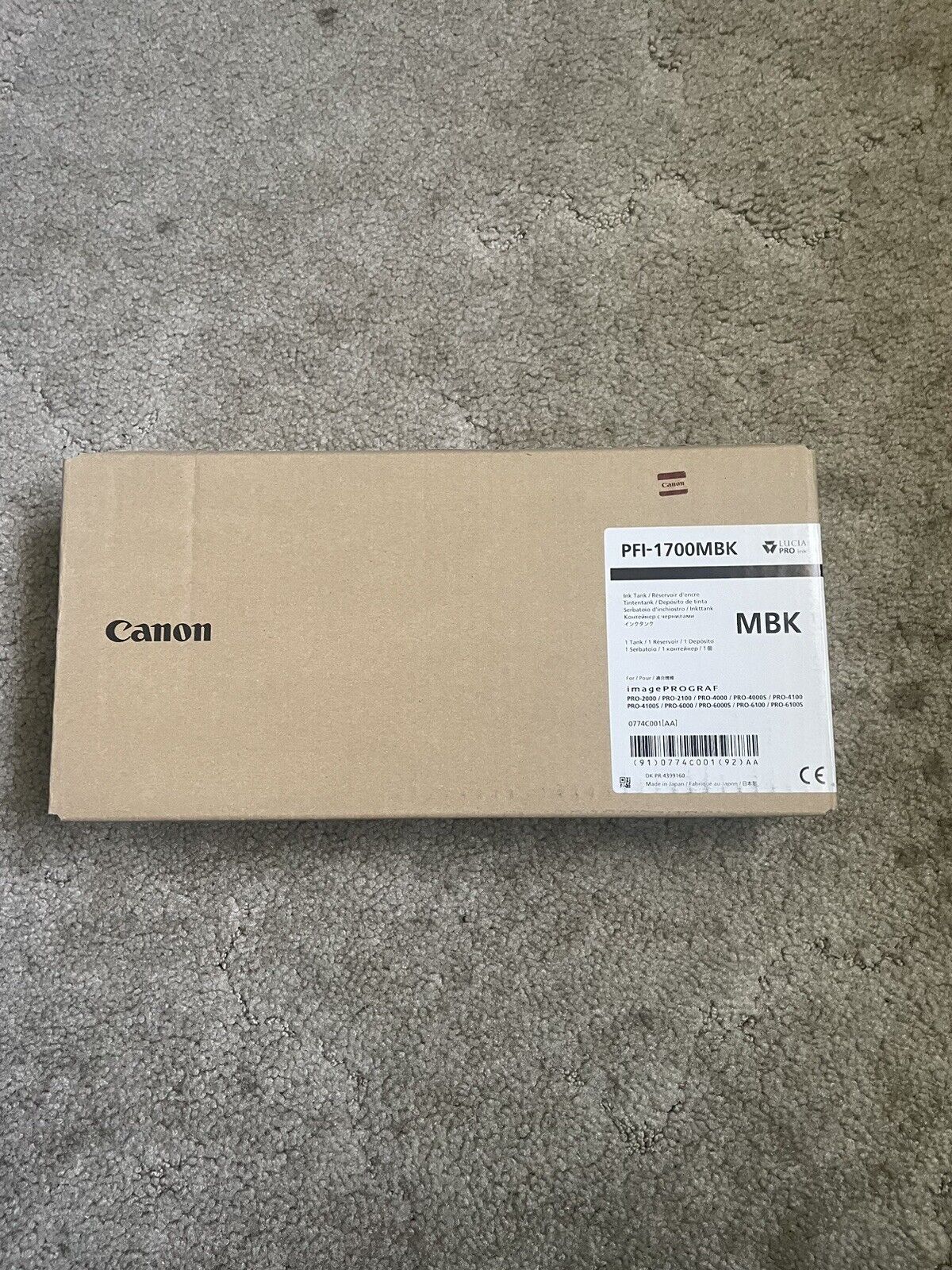 GENUINE Canon PFI-1700MBK Matte Black Ink 700ml (0774C001) For PRO Series - OEM