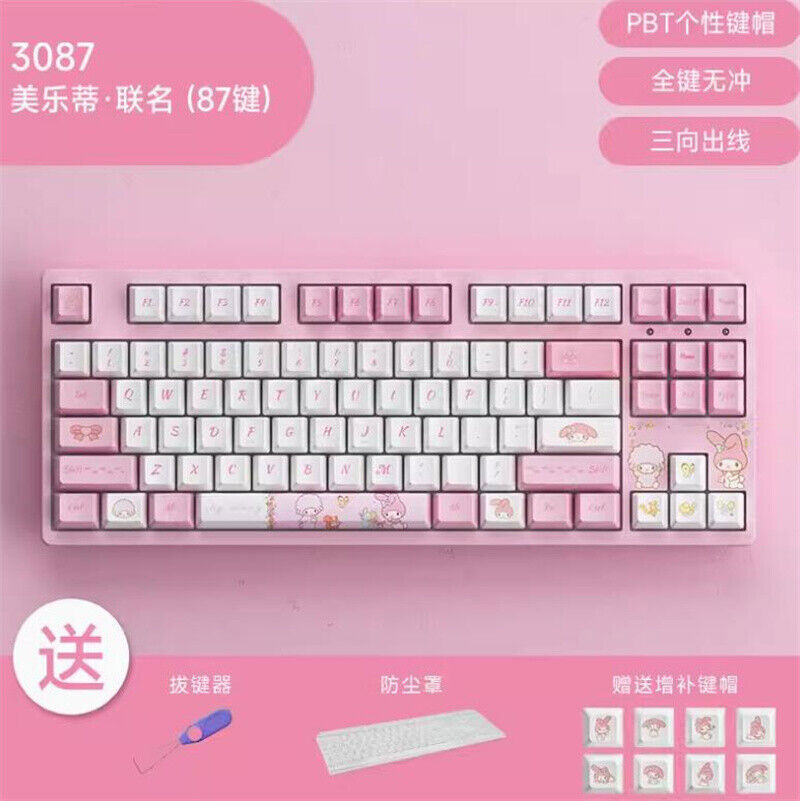 Akko My Melody Game Wired Keyboards 3087 3108 Official PBT Mechanical Keyboard
