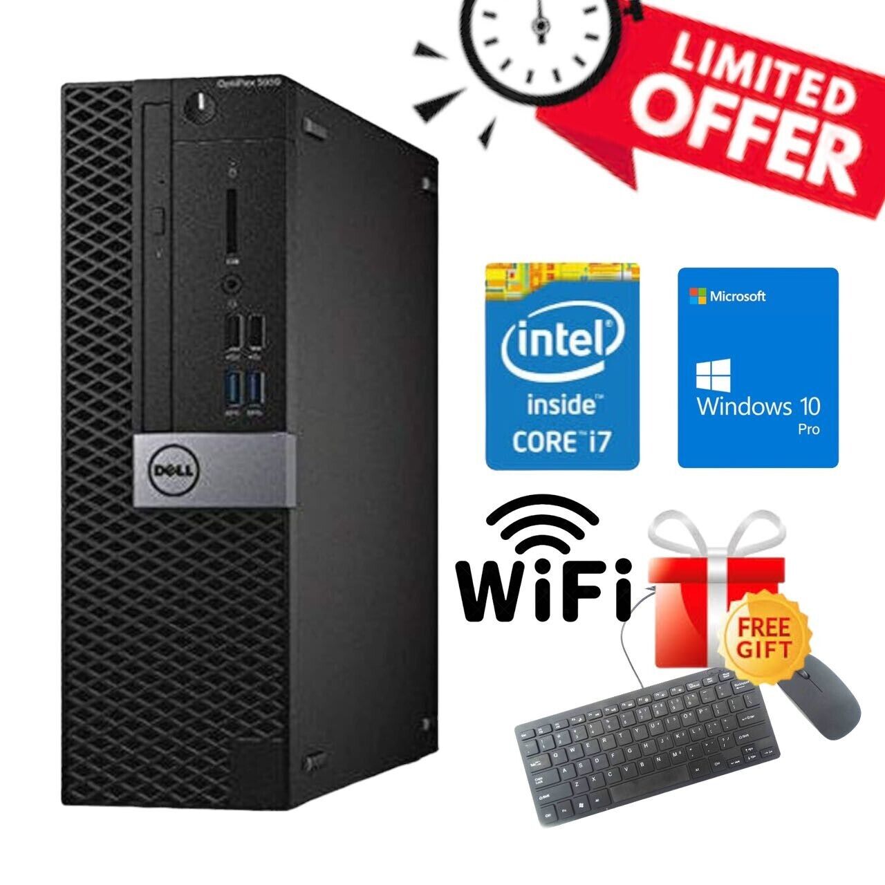 Clearance Sale~ Dell Desktop Computer i7 32GB RAM 1TB SSD WIN10P SFF WIFI DVD