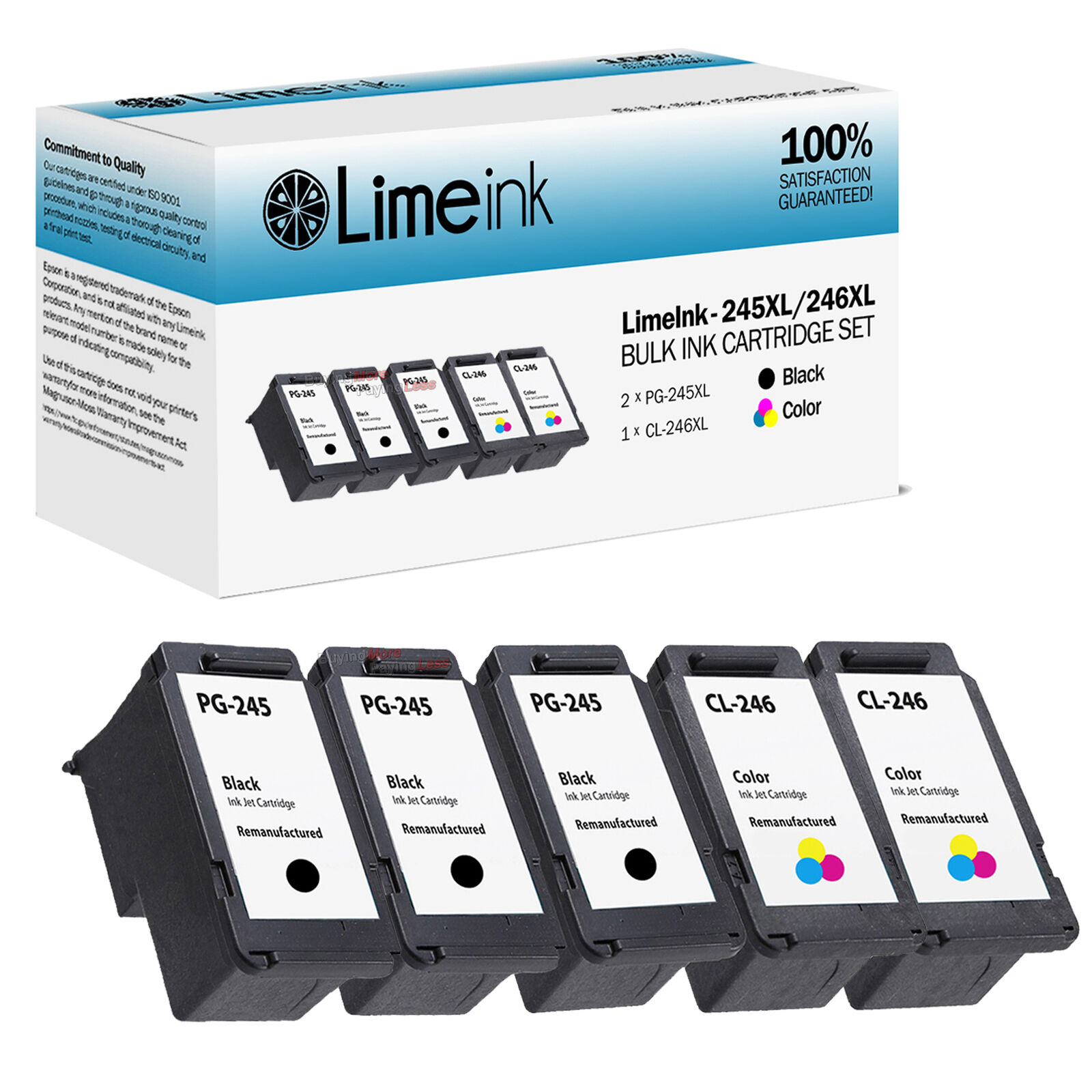 5 PG-245XL CL-246XL Ink Cartridges For Canon PIXMA iP2820 MG2420 MG2520 MG2920