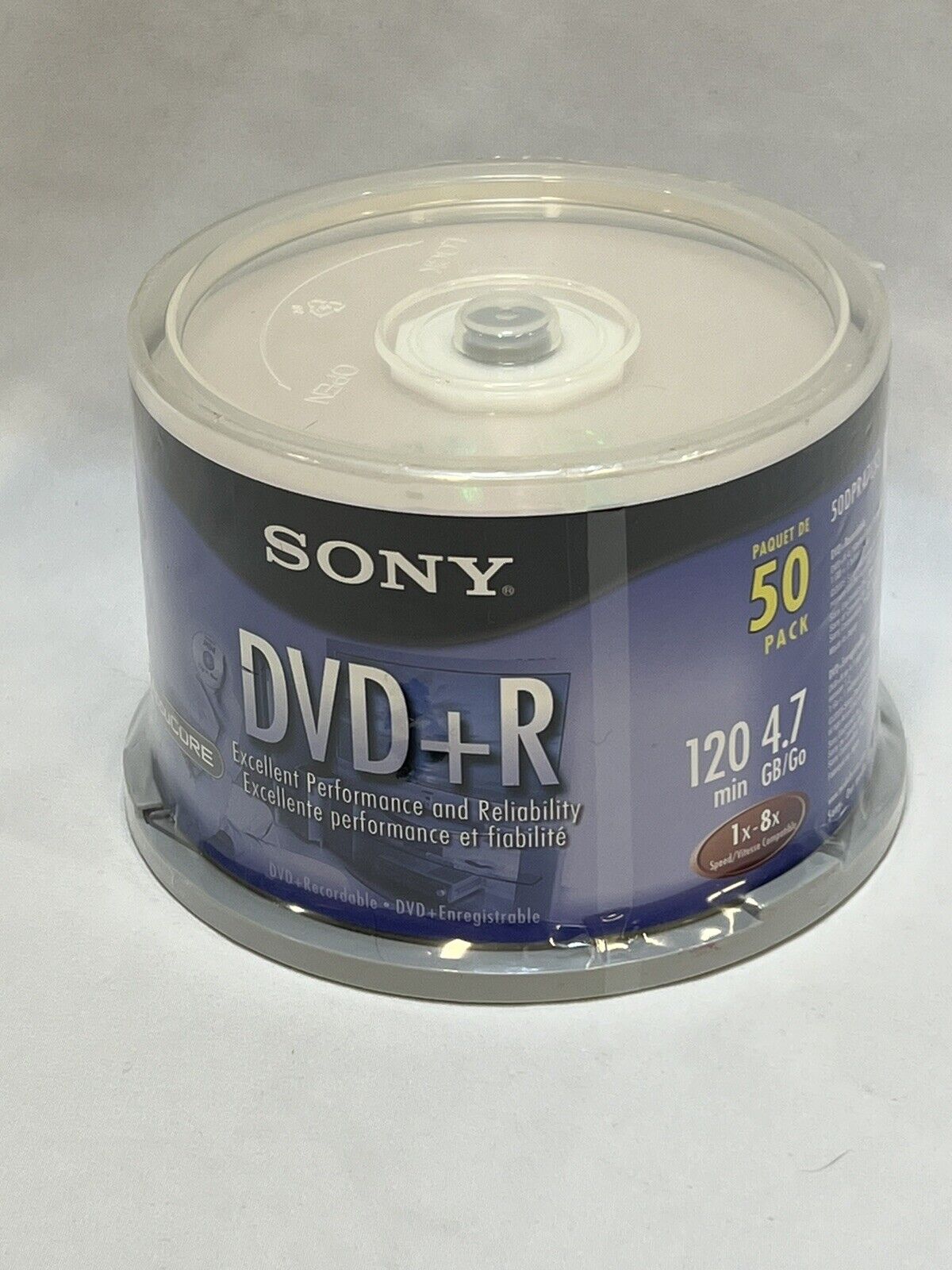 Sony DVD+R SEALED 50-Pack Spindle Blank Media 4.7GB -120 min 16x Accucore