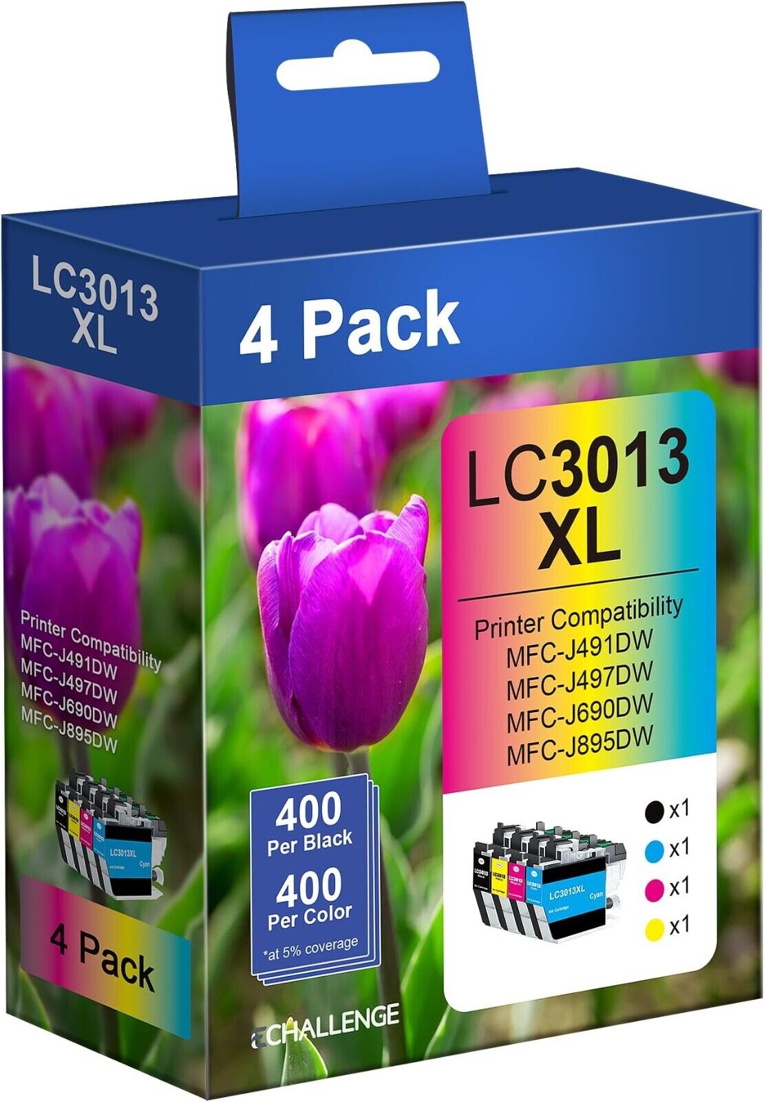 Ink Cartridge Compatible Replacement for Brother LC3013 LC3011 4 Pack