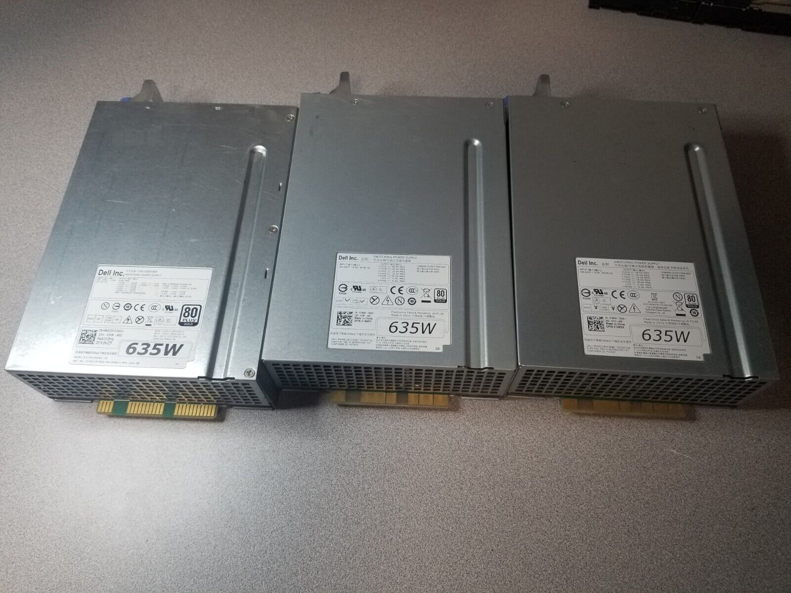 LOT OF 3 DELL PRECISION T3600 T5600 HOT SWAP 80+ POWER SUPPLIES - DPN 0NVC7F