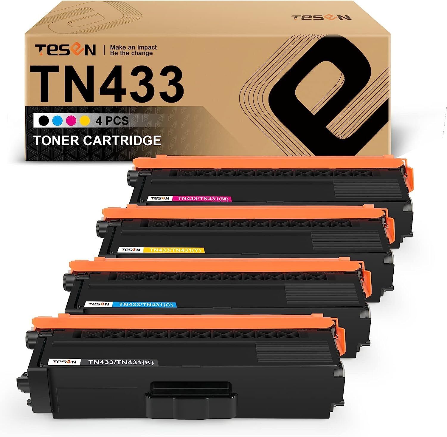 4PK TN433 TN431 Compatible Toner Cartridge For Brother HL-L8360CDW MFC-L8610CDW