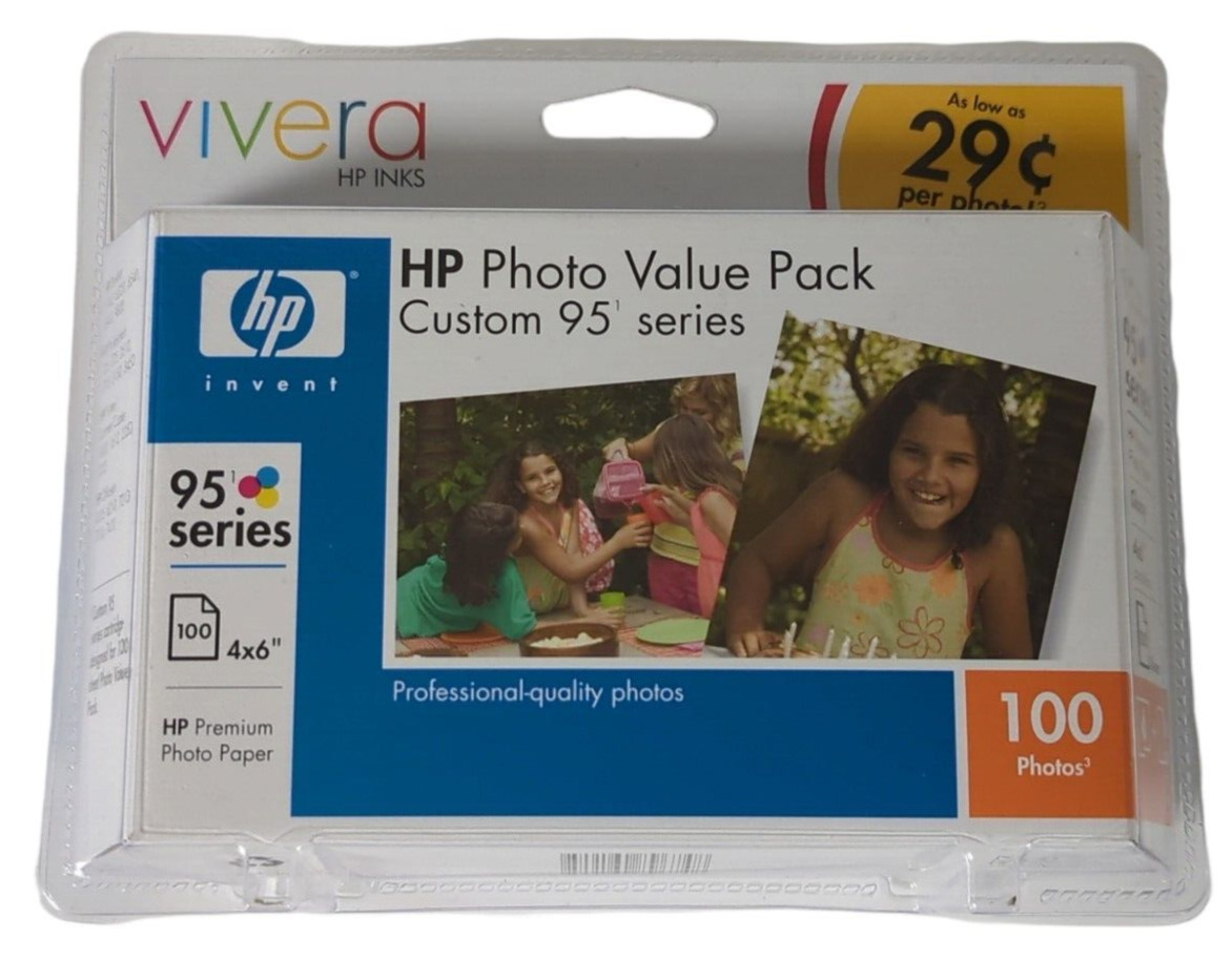 HP Vivera Inks Photo Value Pack Custom 95 Series 100 4x6 Photo Paper NIB Ex 2006