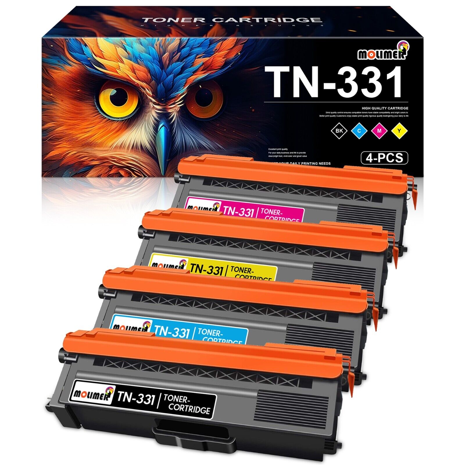 TN331 Toner High Yield Replacement for Brother TN331 MFC-L8600CDW 1BK/1C/1Y/1M