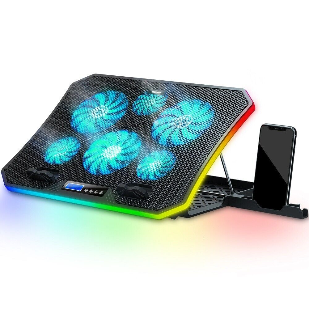 TopMate C12 Laptop Cooling Pad RGB Gaming Laptop Cooler Fans for 11\