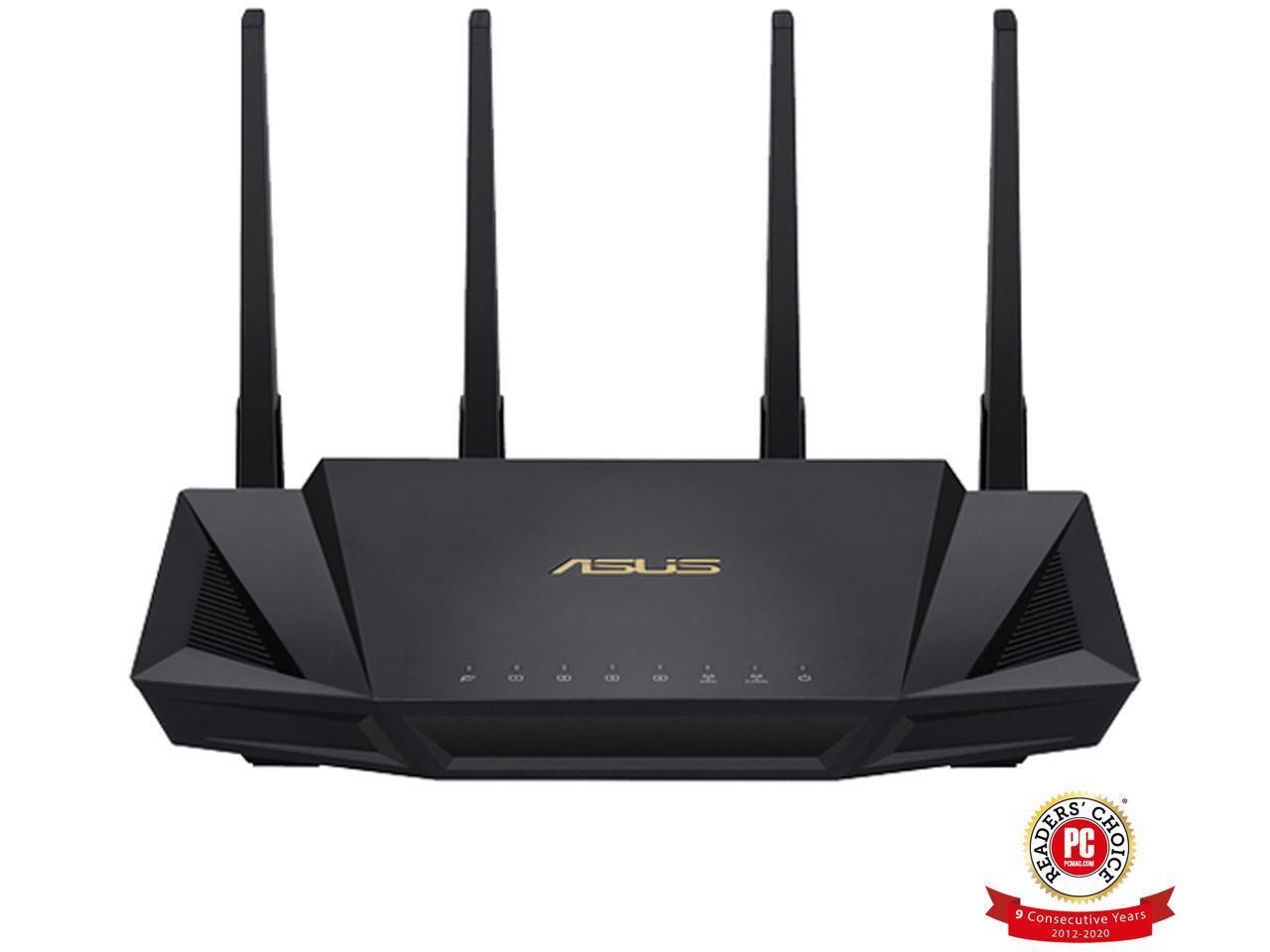 ASUS RT-AX3000 Dual Band WiFi 6 Router 802.11ax Lifetime Internet Security, VPN