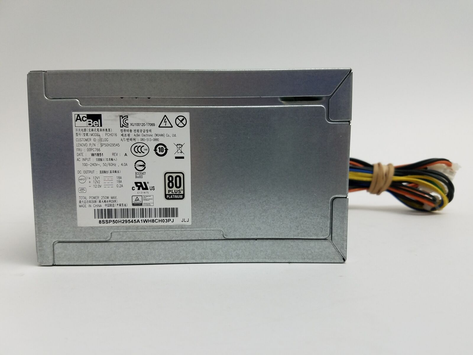 Lenovo 00PC766 10 Pin 250W Power Supply For ThinkStation P330 2nd Gen