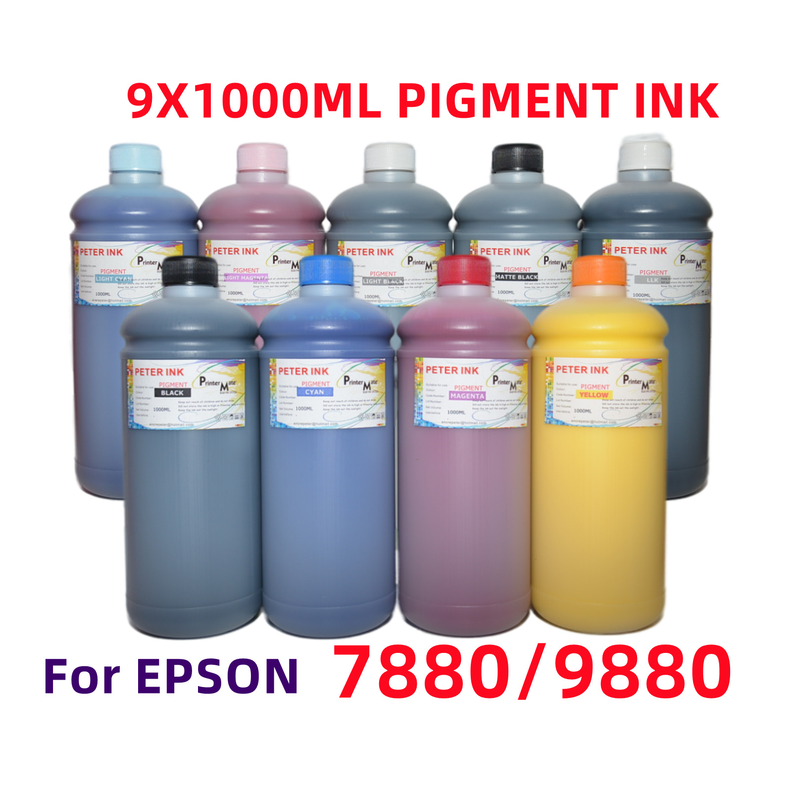 9X1Liter Premium Pigment refill ink for Stylus Pro 9880 7880 9800 7800 Printer