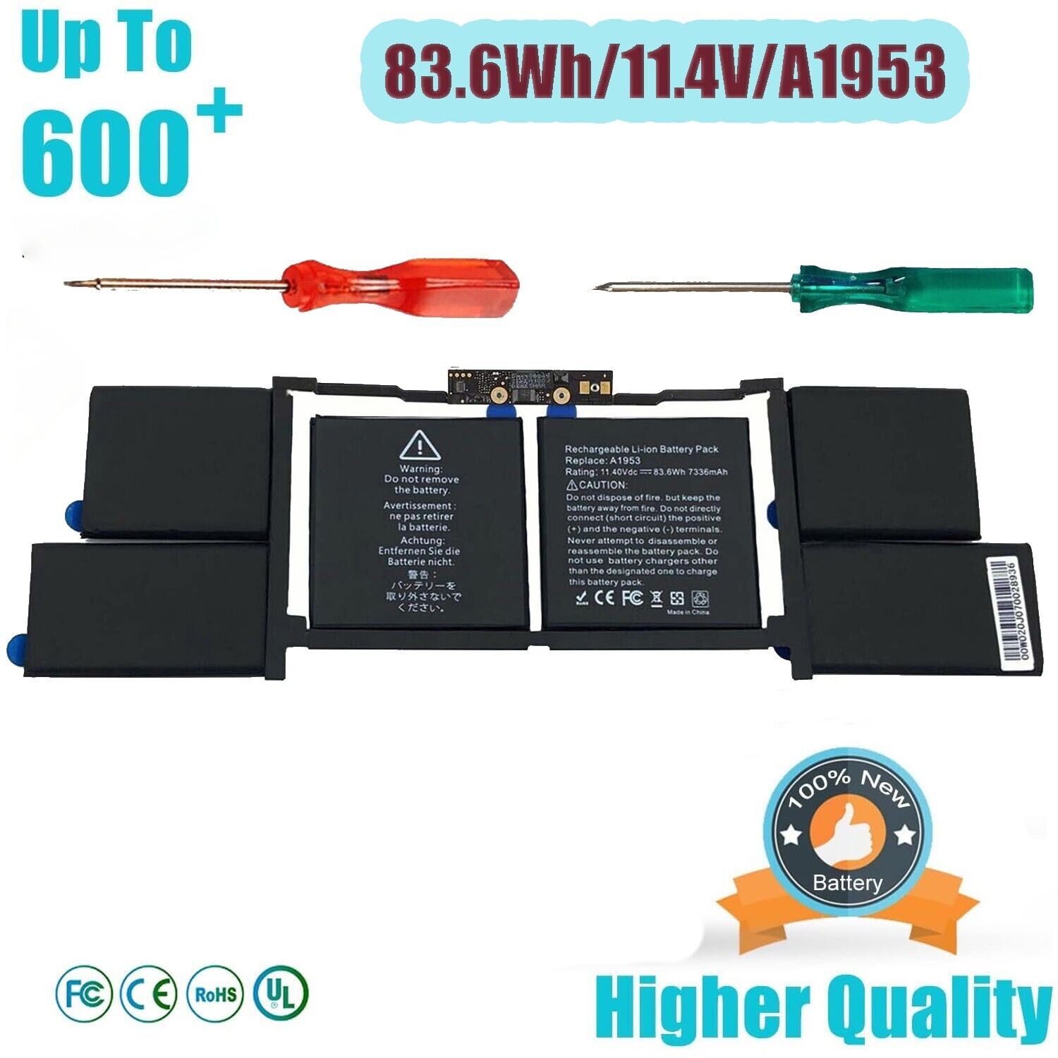 A1953 A1990 Battery For Apple MacBook Pro 15 Inch Mid 2018 2019 EMC 3215 3359