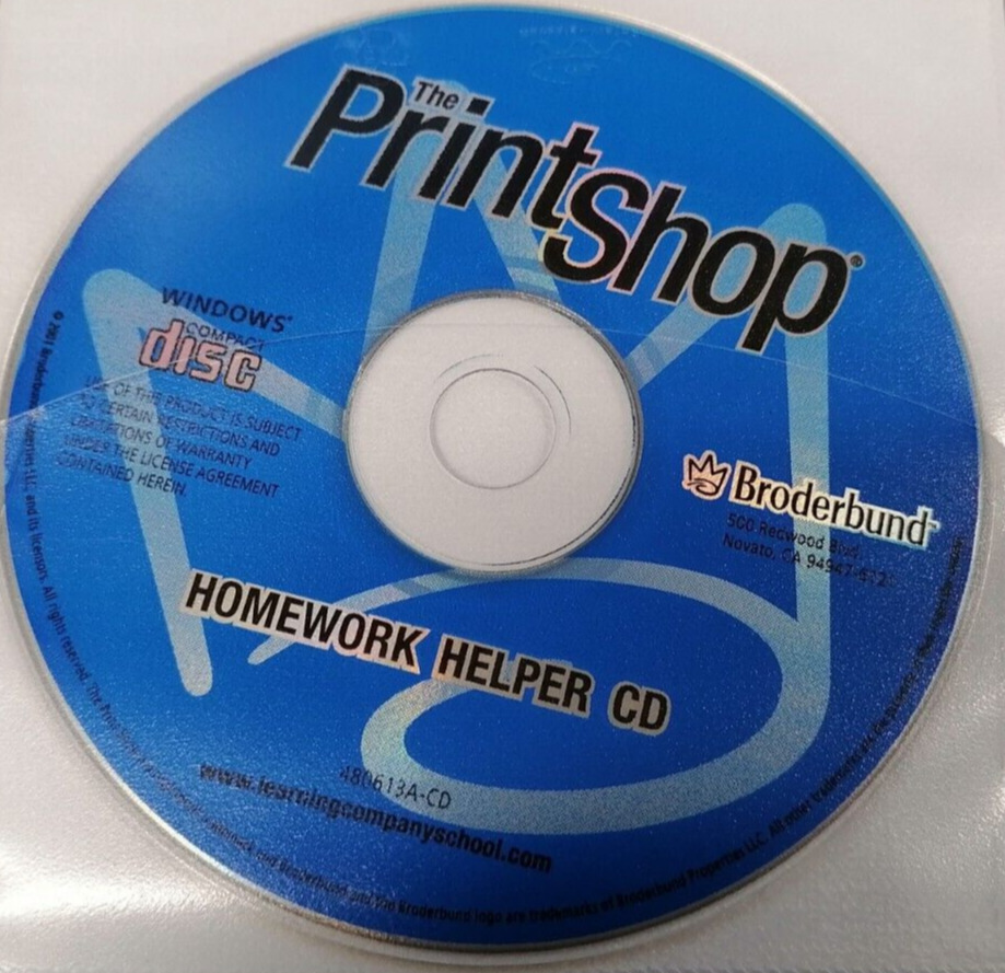 Vintage 2001 Broderbund The Printshop Disk P/N: 480613A-CD