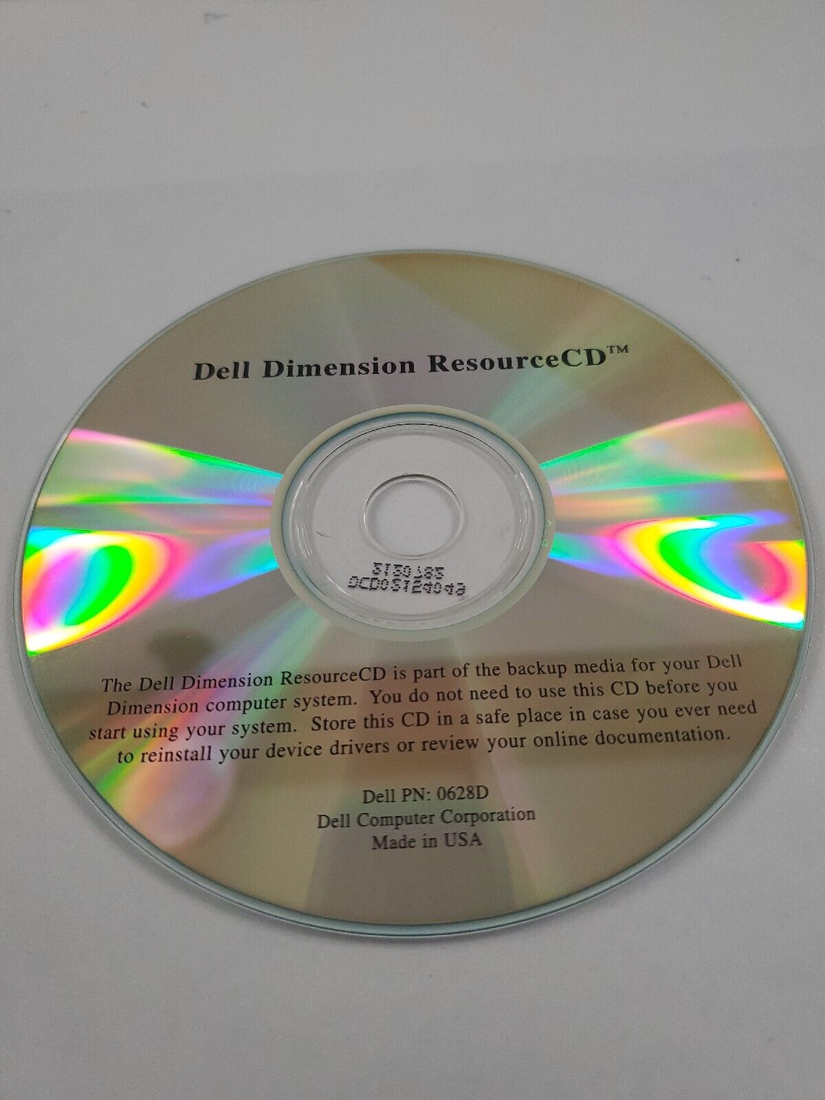 Dell Dimension Resource CD - Drivers and Utilities - P/N 0628D