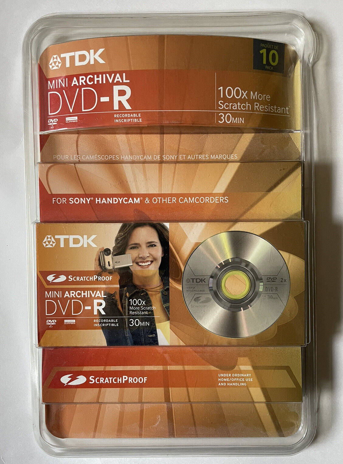 TDK Mini Archival DVD-R 10 Pack 30 Min Record Scratch Proof For Sony Handycam