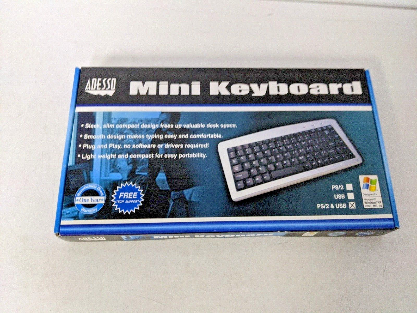 Adesso Mini Keyboard  AKB-901 PS/2 & USB