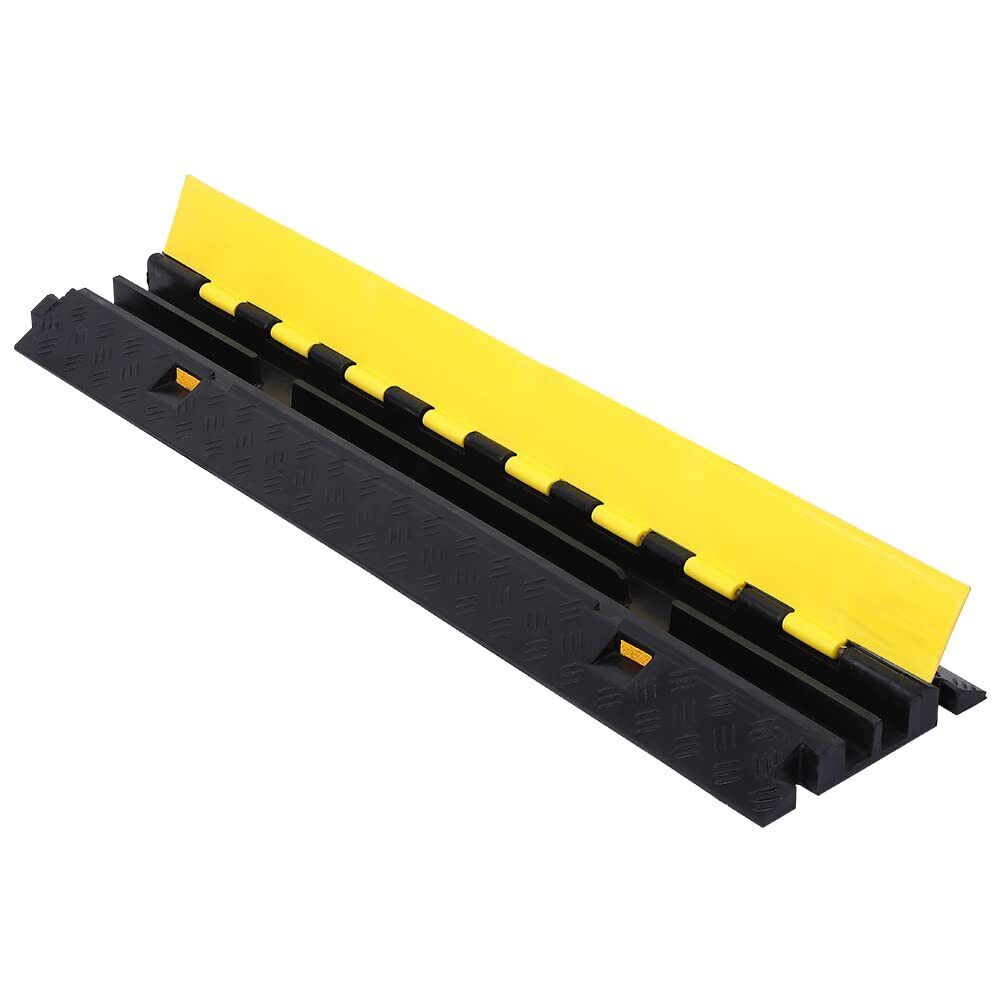 Cable Protector Ramp, 2 Channels Speed Bump Hump, 11000lbs Capacity Heavy Dut...