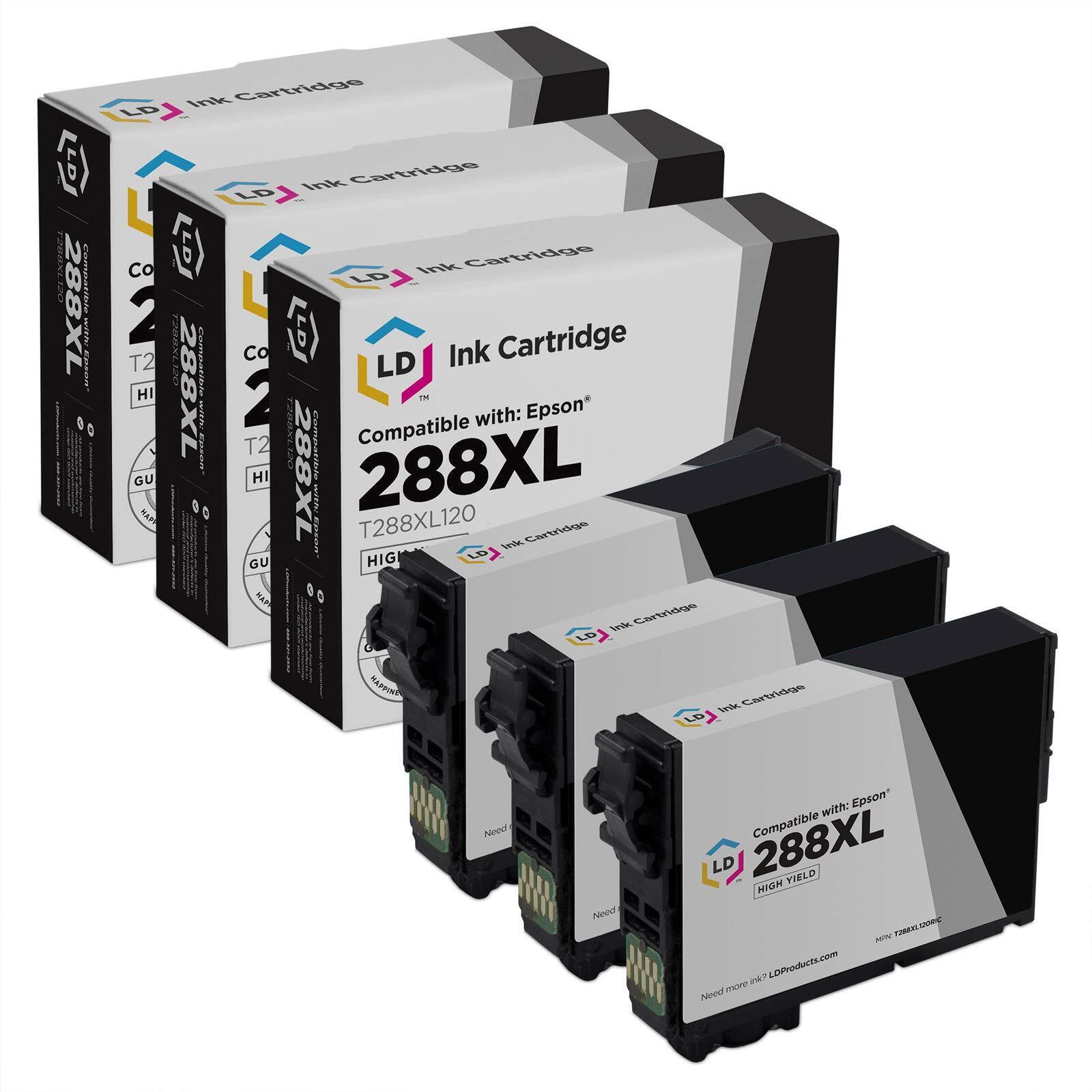 LD 3PK Black Printer Ink Cartridge for Epson T288XL120 288XL 288 XP-340 XP-434