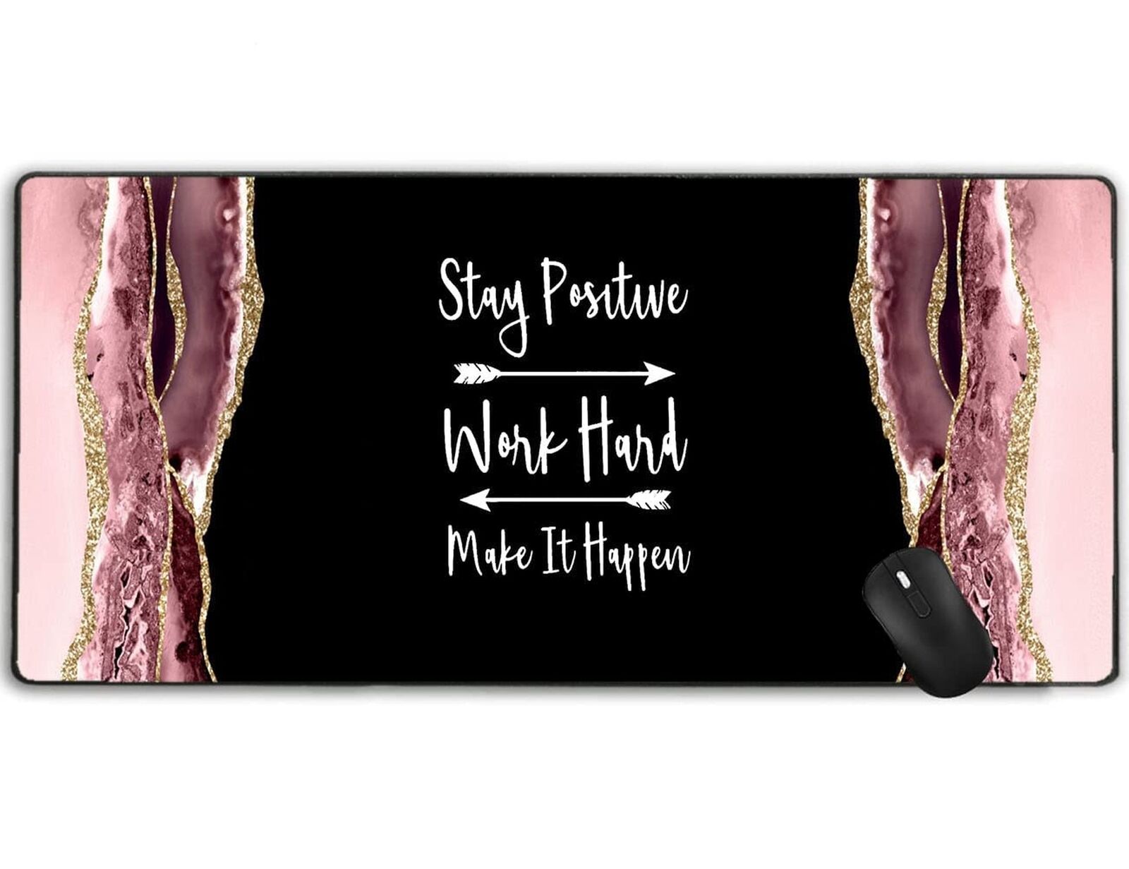 Inspirational Blush Marble Agate XXL Large Gaming Mouse Pad,Extended Mousepad...