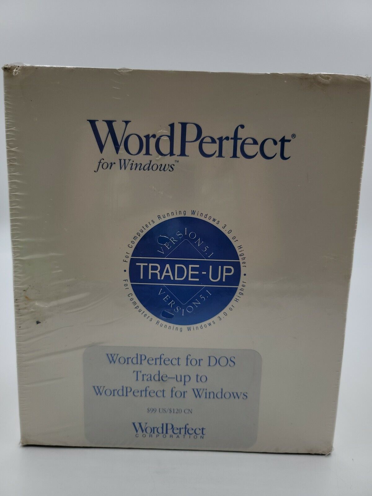WORD PERFECT 5.1 FOR WINDOWS 3.0 & HIGHER Trade-Up  from Dos to Windows SOFTWARE