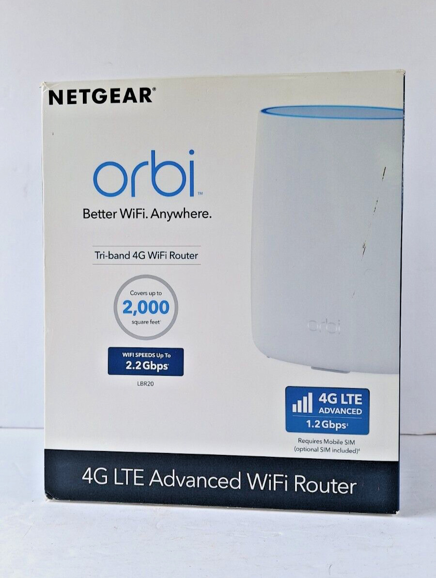 NETGEAR Orbi LBR20 Tri-Band Mesh 4G LTE Wi-Fi Router Integrated Celluar Modem