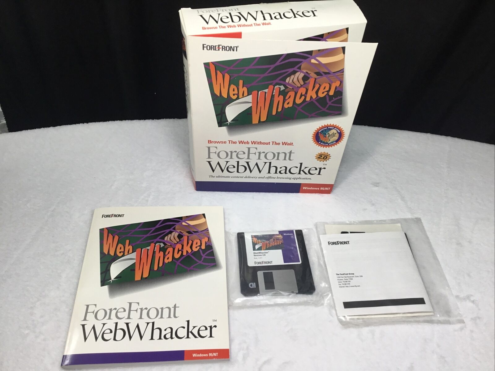 Vintage 1995-96 ForeFront WebWhacker Windows 95/NT Version 2.0 Web Browser
