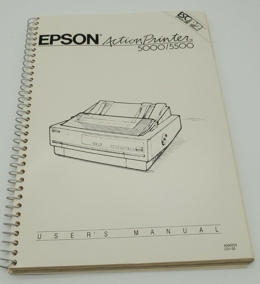 Vintage EPSON ACTION PRINTER 5000 USER\'S MANUAL