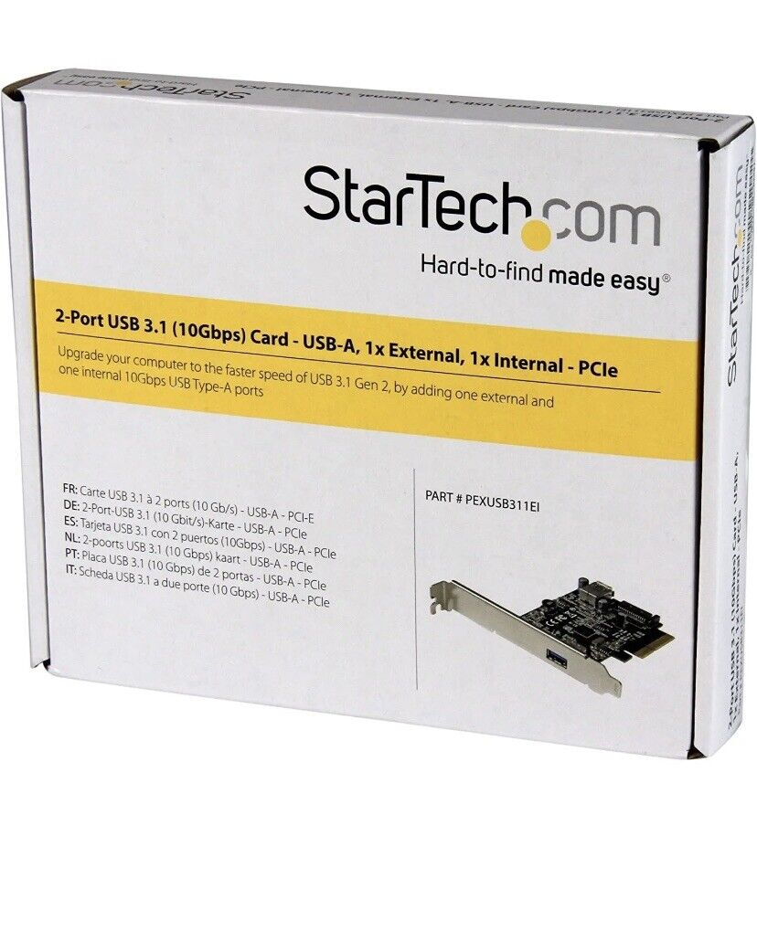 StarTech.com 2-port 10Gbps USB C PCIe Card Adapter - USB 3.1 Gen 2 Type-C PCI