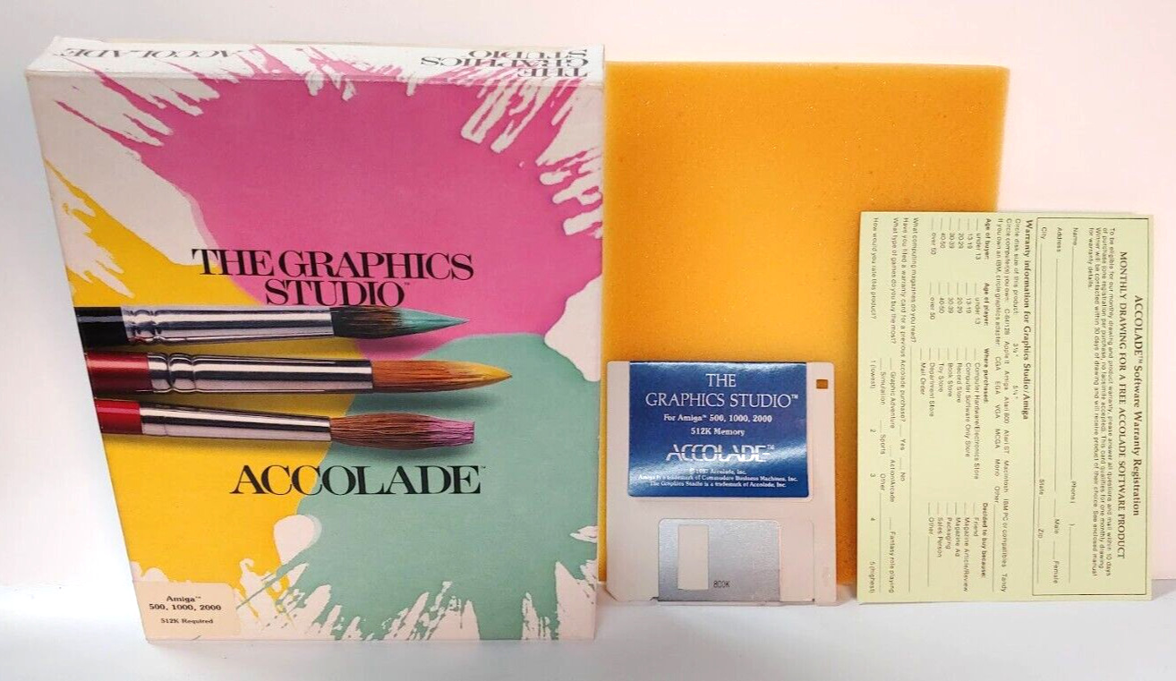 The Graphics Studio Commodore Amiga 500, 1000, 2000 Program on 3.5\