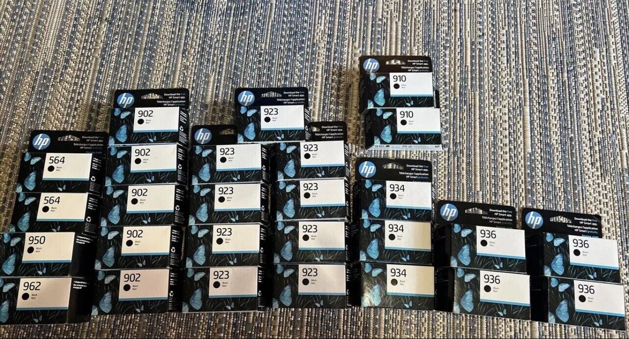 Lot of 24 Genuine HP Black Ink Cartridge Exp: 2025 & 2026 New & Sealed