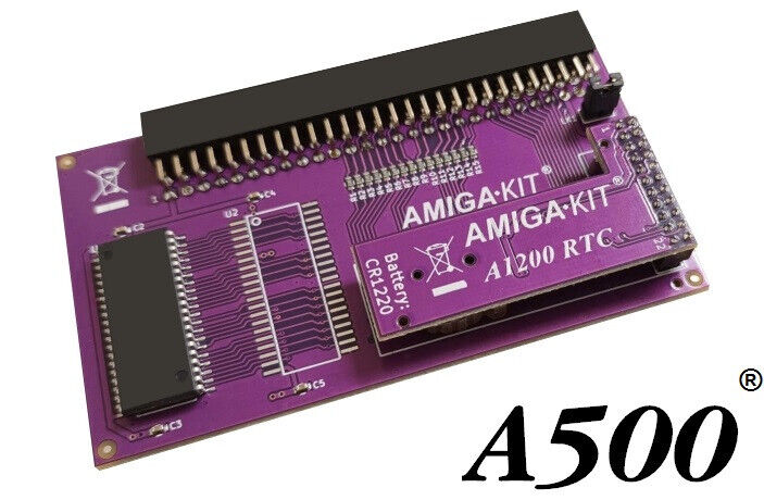 A500 512KB TRAPDOOR RAM MEMORY CARD PURPLE + RTC FOR COMMODORE AMIGA 500 0.5MB